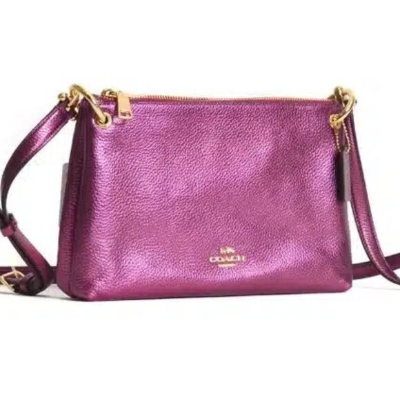 COACH MIA METALLIC BERRY CROSSBODY BAG !NWT! - Picture 1 of 11